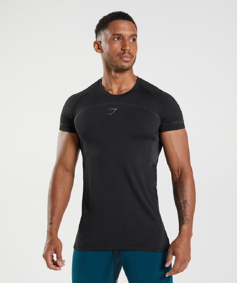 T Shirts Gymshark 315 Seamless Hombre Negras | CO 3396RVD